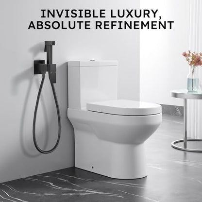 Arofa Built-in Hot and Cold Bidet Sprayer, Hands-Free Control, Matte Black | Wall-Mounted Design, Dual Control Modes, Leak-Free Hose, Feminine/Baby/Pet Wash, Cloth Clean & Rinse, Stainless Steel, Square - color: Black, size: Built-in Hot & Cold Water Mode