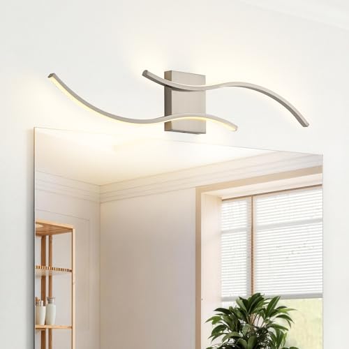 KARTOOSH Bathroom Light Fixtures Over Mirror, 3CCT Dimmable Modern Vanity Light, 31.5 in Brushed Nickel LED Vanity Lighting Bar for Bathroom, Bathroom Wall Lamp (2 Pack) - color: Brushed Nickel, size: 31.5 in