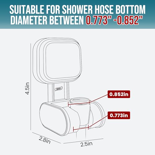 TAILI Shower Head Holder Suction,Adjustable Height & Angle,Universal,White | bathroom handheld shower wand bracket,no-drill removable waterproof,round,plastic,wall mounted,kids,pets,4.5" - color: White, size: Square