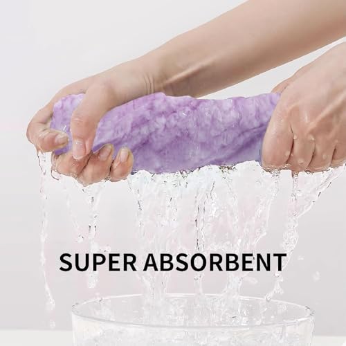 Bath Towel Set,Includes a Bath Towel, a Hand Towel, and a Hair Drying Towel | Large 3-piece Set,It is Highly Absorbent and Ideal for Home bathrooms and Similar Spaces（Purple) - color: Purple