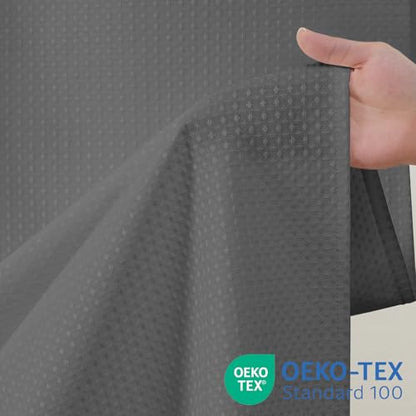 Waterproof Waffle Shower Curtain, 260GSM Heavy Duty Fabric with 12 Stainless Steel Hooks, Luxury Hotel Spa Style for Bathroom, Machine Washable, 72 x 72, Grey - color: Waffle-grey