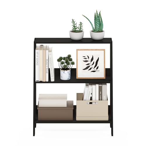 Furinno Ladder 3-Tier Book Shelf, Ladder Shelf, Espresso | 9.3 x 23.6 x 27, Open Design Bookshelf, Display Storage Bookcase, Living Room, Home Office - color: Espresso, size: 3-Tier