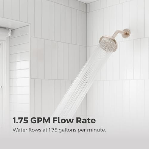 Pfister Universal Shower Head, Shower Arm Not Included, 5-Function, 1.75 GPM, Brushed Nickel Finish, 015WS2UT01K - color: Brushed Nickel