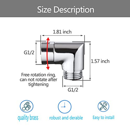 Shower Head Elbow Adapter, Shower Arm Elbow Adapter for Hand Showers and Wall-mounted Showers，Shower Arm Extension (90degree） - color: 90degree