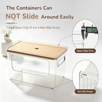 Hudgan Potato and Onion Storage Bin for Pantry Organizers Straight Side, Stackable, 2 Set