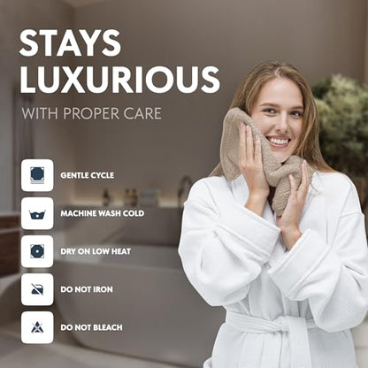 White Classic Luxury Cotton Washcloths 13x13 Inch - 650 GSM Turkish Cotton | Hotel, Spa, Bathroom Face Towel | 12 Pack, Taupe - color: 09: Taupe