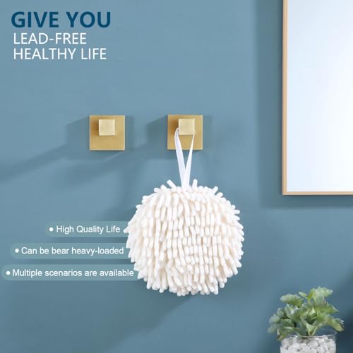 KOKOSIRI Bath Towel Hook Wall Mount Square Robe Hook Coat Hook, Bathroom Kitchen Garage Heavy Duty Wall Mounted, SUS 304 Stainless Steel, Brushed Gold, B1010BG-P2 - color: Brushed Gold, size: 2 Pack