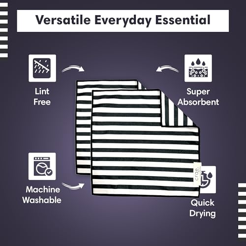 Double-Sided Microfiber Washcloths, Waffle Weave Kitchen Washcloths for Use | 12x12 Inch, Super Absorbent, Lint-Free, Fast Drying, Cleaning Dishes, Cars & More, Durable & Soft, Betsy Black/White Home Use - color: Betsy- Black/White