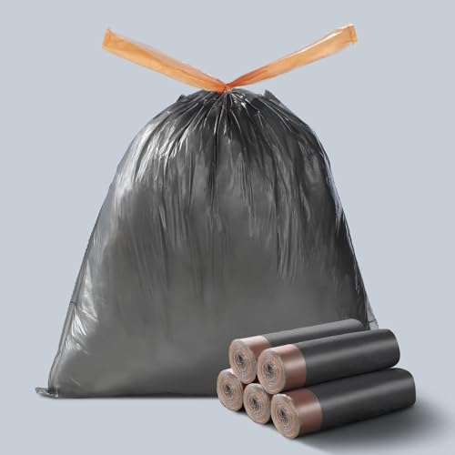 MOPALL Small Trash Bags with Drawstring, 2.6-4 Gallon, Black | 75 Count - size: Trash Bags (Pack of 75)