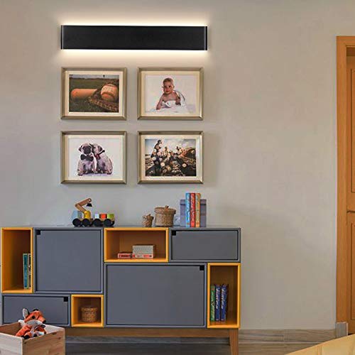 Ralbay 24 inch LED Wall Sconce Lighting, 20W Black Vanity Lights for Bathroom Vanity, Matte Black Modern Warm White 2700-3200K - color: Black-Warm White, size: 24 inch
