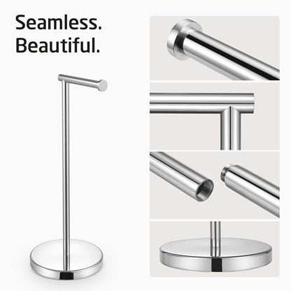KES Freestanding Toilet Paper Holder with Weighted Base, Polished Silver | 304 Stainless Steel, Cement-Filled Base, Anti-Slip Pad, 20.2" H, Fits All Roll Sizes, Easy 1-Min Assembly - color: Polished Silver, size: 20.2" H