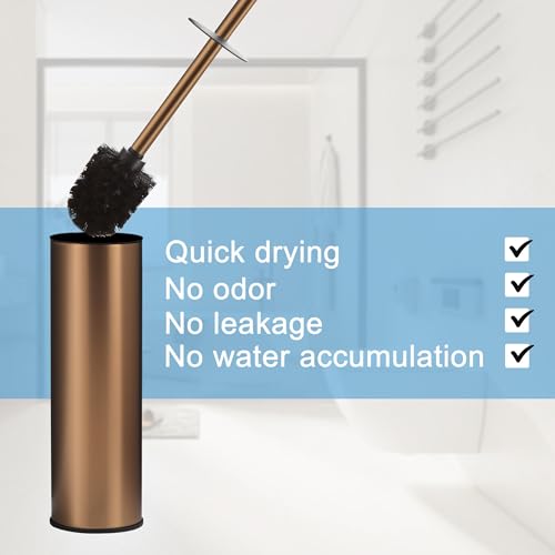 BGL Rose Gold Toilet Brush and Holder,Stainless Steel Toilet Brushes for Bathroom with Holder - color: Rose Gold