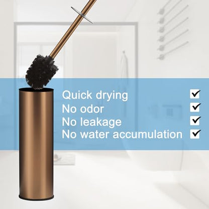 BGL Rose Gold Toilet Brush and Holder,Stainless Steel Toilet Brushes for Bathroom with Holder - color: Rose Gold