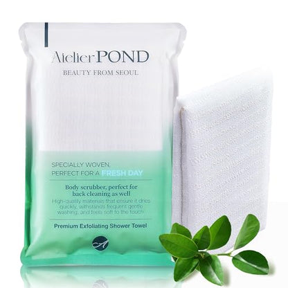 Korean Exfoliating Washcloth – Exfoliating Shower Towel Body Scrub Cloth for Deep Cleansing, Dead Skin Removal & Smooth Skin (Fresh Green – Deep Exfoliation) - color: Green1