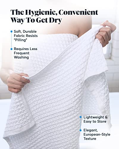 Hand Towels for Bathroom, Waffle Silver-Ion Pima Cotton, Quick Dry, White | Ultra soft and absorbent with a lightweight waffle weave design for quick-drying bath towels. - color: White, style: Hand Towel