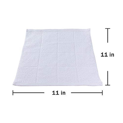 Glynniss Dishcloths Kitchen Highly Absorbent Dish Rags 100% Cotton Dish Cloths for Washing Dishes, Cleaning (11 x 11 Inches, 24 pcs, White) - color: White