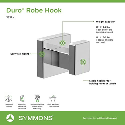Symmons 363RH Duro Wall-Mounted Robe Hook in Polished Chrome - color: Polished Chrome