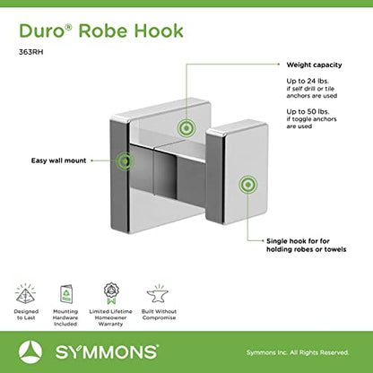 Symmons 363RH Duro Wall-Mounted Robe Hook in Polished Chrome - color: Polished Chrome
