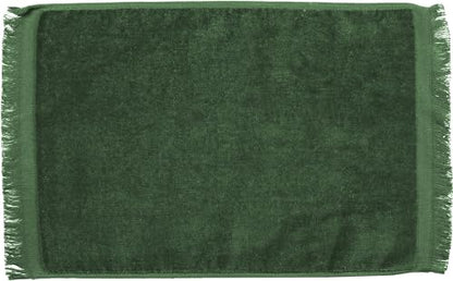 Set of 12 Premium Fringed Velour Fingertip Towels (Hunter Green) - Pack of 12 | 100% Cotton | 11" x 18" Soft Velour with Classic Fringe | Ideal for Guest Bathrooms, Events, Embroidery & Spa Use - color: Hunter Green