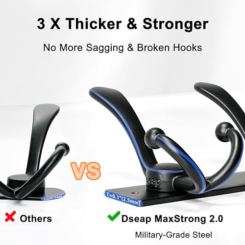 Coat Rack Wall Mount, Heavy Duty 12-Gauge Base vs Flimsy 1mm, Double-Thick Solid Anti-Snap Hooks, 16” Stud-Mount, Stainless Steel Hanger for Clothes Hat Entryway Closet, Grey, Pack of 2 - color: Gray, size: L=17" (2pcs)