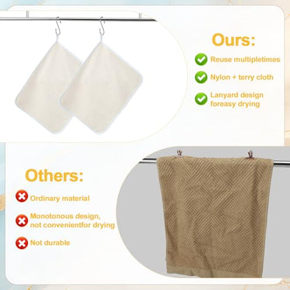 6 Pcs Nylon Exfoliating Wash Cloths Set 15.7 x 11.8 Inch | Soft Dual Sided Body Face Towels Kitchen Dish Scrubber Reusable Bath Spa Towel for Women Men Travel - color: White, size: Medium