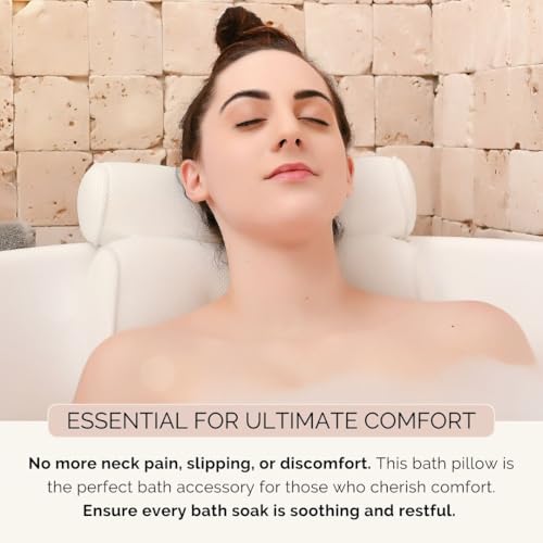 Bath Pillow and Bathtub Tray Set for Tub | Luxurious, Relaxing Home Spa Accessories with Bath Tub Pillows for Head and Neck, Foldable Bath Tray Caddy Organizer | Relaxation Gifts for Women Self Care - style: Bath Pillow and Tray