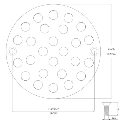 EXF 4 Inch Screw in Round Shower Floor Drain Cover, Stainless Steel Replacement Shower Drain Strainer Hair Catcher Brushed Nickel - color: Nickel-round