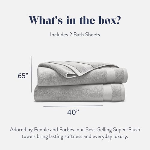 Brooklinen 100% Turkish Cotton Bath Sheets - Set of 2, Smoke Gray | Ultra-plush 770 GSM Turkish cotton bath towels, highly absorbent & quick-drying; soft, durable & machine washable.