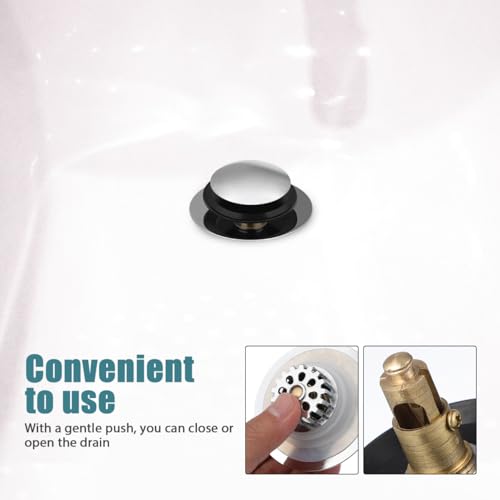 Bathtub Drain Stopper Copper Tub Drain Plug with Built-in Hair Catcher Pop-up Bathtub Strainer for Water Control Easy Install 2.95 X 2.95 X 1.57 in