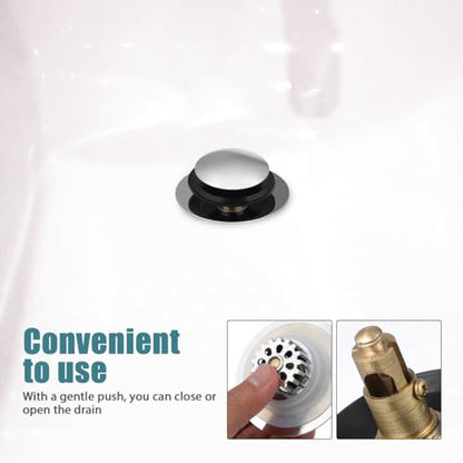 Bathtub Drain Stopper Copper Tub Drain Plug with Built-in Hair Catcher Pop-up Bathtub Strainer for Water Control Easy Install 2.95 X 2.95 X 1.57 in