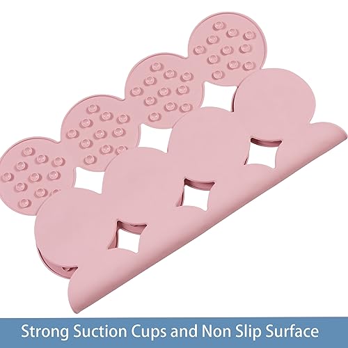 Webos Square Shower Mat Nonslip - Rubber Bathtub Mat with Suction Cups for Inside Shower Bathroom Floor (Pink, 21X21) - color: Pink