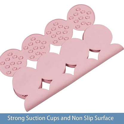 Webos Square Shower Mat Nonslip - Rubber Bathtub Mat with Suction Cups for Inside Shower Bathroom Floor (Pink, 21X21) - color: Pink