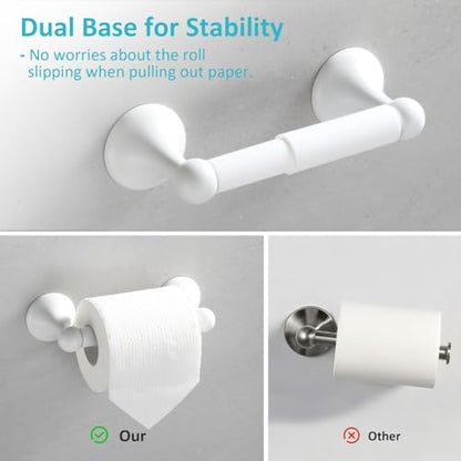 BGL Bathroom Accessories Set, White Paint Expandable Towel Bar 4-Piece Bathroom Accessory Set Wall Mounted Towel Ring Robe Hook Toilet Paper Holder Towel Holder - color: White