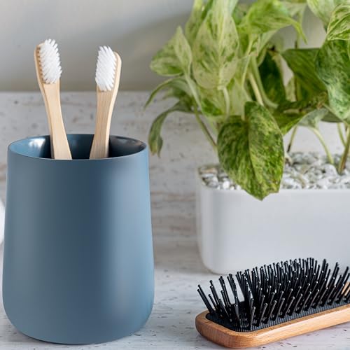 Yew Design Matte Blue Bathroom Toothbrush Holder Cup - Round - color: Round Matte Blue