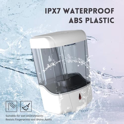 Automatic Soap Dispenser 20fl oz/600ml Touchless Wall Mount Liquid ABS Auto Hands Free Touchless Soap Dispensers Bathroom Kitchen 9031 White - color: White