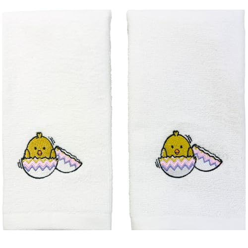 Serafina Home Bathroom Easter Tip Towel - Baby Chick,100% Cotton Fingertip Towel 12 x18 Inch Perfect for Housewarming-Christmas-Birthday Christening Shower Gift Décor - color: Baby Chick