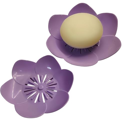 Soap Dish Soap Holder for Showerl Self Draining Bar for Shower Bathroom Bathtub Kitchen，Purple+Purple - color: Purple+purple