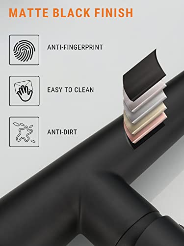 Matte Black Kitchen Faucet with Sprayer,AIMADI Commercial Single Handle | One Hole Pull Down Sprayer Kitchen Faucets - color: Matte Black, style: Commercial