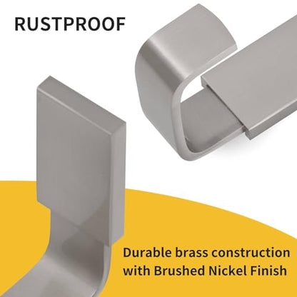 Brass Towel Hook, Bath Robe Coat Clothes Hook, Brushed Nickel 2 Pack | Wall Mounted with Screws for Bathroom, Kitchen, Hotel, Garage, Laundry, Square Coat and Hat Hooks, Rustproof & High Quality - color: Brushed Nickel, size: 2 Pack