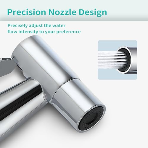 BARROCK 2 Pack Bidet Sprayer Head Only, Stainless Steel Handheld Shattaf Jet Spray for Toilet, Baby Cloth Diaper Sprayer with Adjustable Water Pressure Control, Chrome - color: Chrome