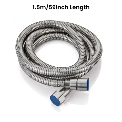 gotonovo Shower Hose 59 Inches for Bathroom Extra Long SUS304 Stainless Steel Handheld Shower Head Hose with Brass Insert and Nut Flexible Brushed Nickel - color: Brushed Nickel