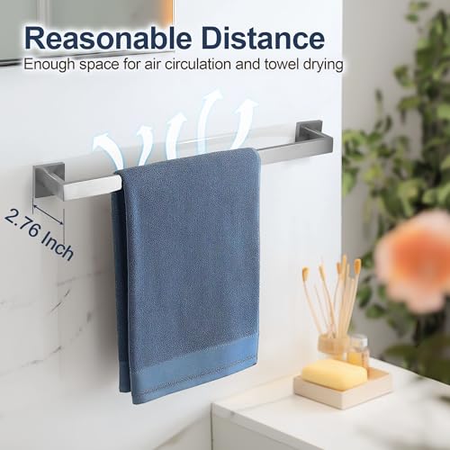 SEIDO 24 Inch Brushed Nickel Towel Bar, Heavy Duty & Rust-Proof 304 Stainless Steel Bath Towel Holder, Modern Square Wall Mounted Towel Rack for Bathroom, Kitchen, RV - color: Brushed Nickel, size: 24 Inch