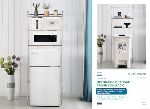 susunnus Over The Toilet Storage 3 Tier,Stainless Steel,for Toilet,Bathroom | Freestanding Space Saver,Rust Proof,with Anti-slip Feet,Paper Rolling and Towel hooks,Bathroom Shelf Over Toilet,Laundry Rack - size: X-size