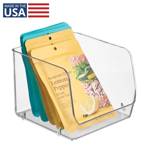 iDesign Stackable Open-Front Storage Bin, Clear | Kitchen and Pantry Organization - style: Pack of 1