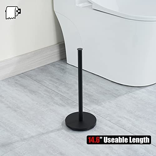 JQK Toilet Paper Storage Stand Matte Black, 304 Stainless Steel Thicken 0.8mm Tissue Reserve Holder 3 Rolls Dispenser for Bathroom, TPS180-PB - color: Black & Black Base