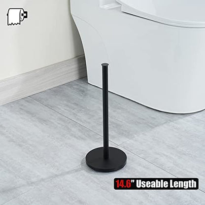 JQK Toilet Paper Storage Stand Matte Black, 304 Stainless Steel Thicken 0.8mm Tissue Reserve Holder 3 Rolls Dispenser for Bathroom, TPS180-PB - color: Black & Black Base