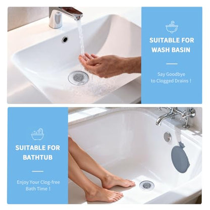 TRAPMATE Shower Drain Hair Catcher, 2.8" Bathtub Stopper Drain Strainer Kit | Easy Clean, Anti-Clogging, Fast Drainage, Anti-Slip, Reversible, No Rust, For Bathtub & Shower Drains, Small Size, Patented - color: Silver & Gray