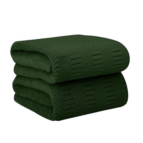 JML Microfiber Bath Towels, Olive-Green, 30" x 60", Pack of 2 | Hanging Hook, Lint Free, Oversized, Soft, Super Absorbent, Fast Drying, Use for Sport, Fitness, Yoga, Diamond Cross Grid - color: Diamond Cross Grid Olive-green, size: 2 Pack (30 in x 60 in)