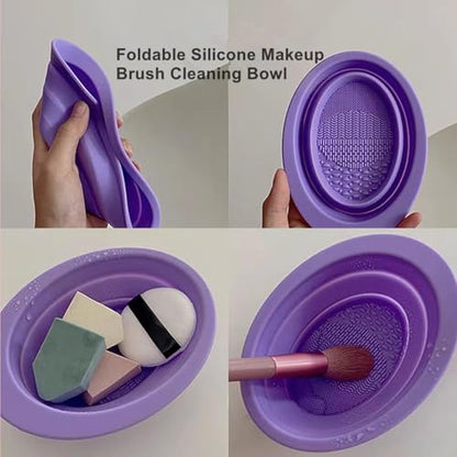 Disposable Facial Towel Holder and Cosmetic Organizer with Foldable Bowl, Clear Storage Compatible with Clean Skin Club Towel XL, Stackable Vanity Organizer for Bathroom Vanity Counter