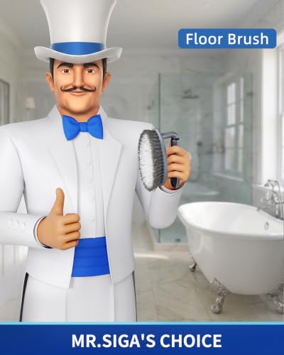 MR.SIGA Heavy Duty Scrub Brush with Comfortable Grip for Bathroom Shower | Strong bristles with effective scrubbing power, ideal for kitchen, bathroom, shower and everyday household cleaning.
